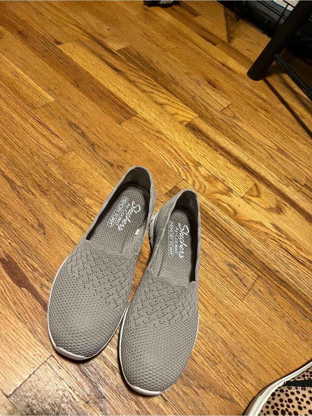 Skechers Slip-On Knit Walking Sneakers in Gray